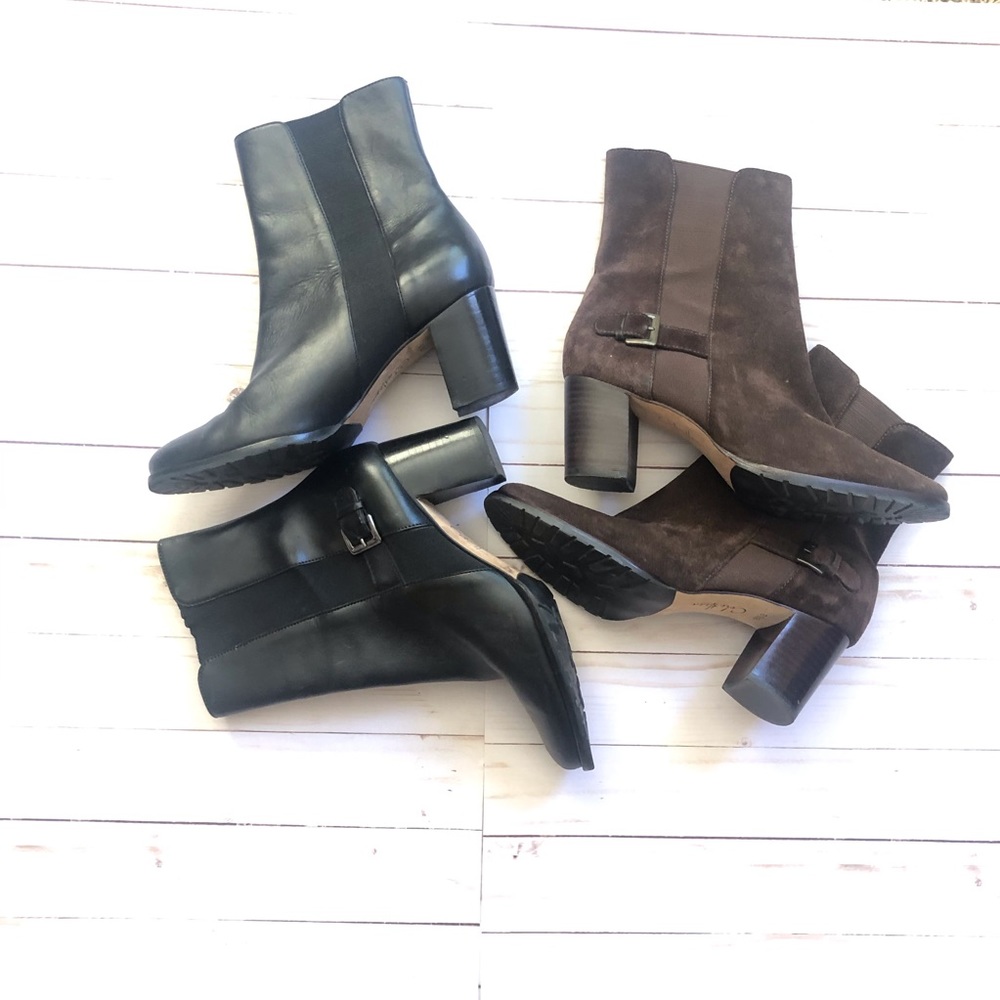 2 PAIR OF COLE HAAN LEATHER ANKLE BOOTIES